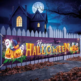Extra Large Halloween Banner: 9.8ft Fabric Yard Sign, Spooky Decor