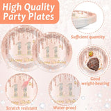 96 Pcs Rose Gold 11Th Birthday Party Decorations For Girls Happy 11 Years Birthday Paper Plates And Napkins Pink Rose Gold Party Tableware Set For 24 Guests Parties Supplies