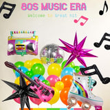 160-Pc 80s Music Theme Balloon Arch Kit with Guitar & Disco Ball