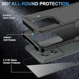 For Motorola Moto Edge 2025 Case With Tempered Glass Screen Protector Heavy Duty Drop Protection,Full Body Rugged Shockproof Dustproof Protective Phone Cover Military Bumper Tough, Black