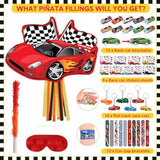 Cars Piñata Race Car Party Favors Set With Black Red Birthday Piñata Stick Blindfold Slap Bracelet Keychain Sticker Racecar Party Gifts Birthday Decorations Goodie Bag Stuffer Supplies