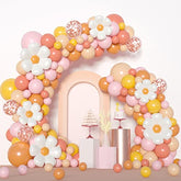 172Pcs Boho Daisy Balloon Arch Kit with Rose Gold Confetti for Birthday, Shower & Wedding