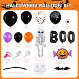 Halloween Balloon Arch Kit: Spooky Decor - Black, Orange, Purple