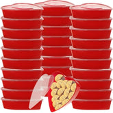 30Pcs Valentine'S Day Heart Shaped Container Box, Reusable 16.9 Oz Red Heart Shaped Food Storage Containers Dessert Box With Lids For Valentine'S Day Wedding Party Supplies Fruit Vegetable Dessert