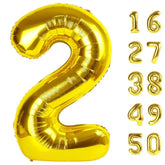 40 Inch Gold Balloon Number 2 Giant Two Balloon Number Birthday Decorations, 2Nd 12 20 21St Party Celebration Decorations Digital Balloon Wedding Anniversary Party Supplies