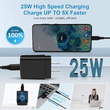 25W Super Fast Type C Charger Usb C Charging Block For Samsung Galaxy A17 A36 A15 A16 5G A54 A35 S25 Ultra S25+ S24 Fe S23 Ultra S22 S21 Z Flip 7 Fold 7,Wall Plug Box+6Ft C Andriod Phone Charger Cable