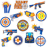 48pcs Dart War Cupcake Toppers for Game-Themed Birthday & Baby Shower Decor