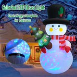 8 Ft Christmas Inflatables Snowman Yard Decoration, Blow Up Snowman With Christmas Tree Outdoor Decoration With Rotating