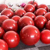 50Pcs 10Inch Red Ruby Latex Balloons, Red Round Thick Ruby Double Late