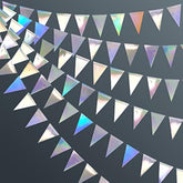 40 Ft Iridescent Triangle Banner Flag Double Sided Metallic Holographi