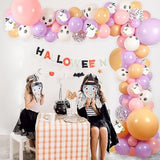 Halloween Balloon Arch Kit: Pink Purple Boo & Bats Party Decor