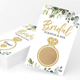 Bridal Shower Games – Scratch Off Raffle Cards, Fun Wedding Shower Game, Botanical Eucalyptus Theme, 30 Cards & Stickers