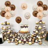 36Pcs S’More Theme Balloons, S’Mores Birthday Baby Shower Latex Balloons Set Bonfire Marshmallows Decor, Camping Camper Campfire Party Smore Decorations Supplies