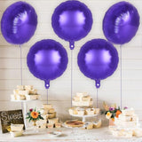 20-Pack 18-Inch Purple Round Foil Balloons for Party and Wedding Decor