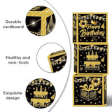 Gold Birthday Party Decorations Kit For Men,3Pcs Birthday Decorations For Men Boys Black And Gold Balloon Boxes Birthday Party Favors