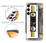 Case for Galaxy S23 FE with Reinforced Corners TPU Soft Bumper Retro Cassette Tape Case Compatible with Galaxy S23 FE