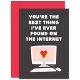 Old English Co. Funny Anniversary Card For Husband Wife - 'Best Thing On The Internet' Card For Boyfriend Girlfriend - Online Dating Joke | Blank Inside With Envelope