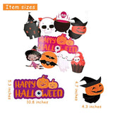 2025 Halloween Banner Pre-Assembled Garland Triangle Flag Pumpkin Ghost Bat Party