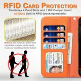 Premium Wallet Case For Iphone 16, Detachable 2 In 1 Leather Folio Flip Case With 4 Card Holder, Rfid Blocking, Support Magsafe, Microfiber Lining, Slim Lightweight, For Women/Men (Blaze Orange)
