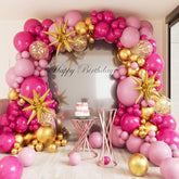 Hot Pink Balloon Garland Arch Kit,127Pcs Hot Pink Macaron Pink Gold Balloon For Graduation Baby Shower Birthday Wedding Gender Reveal Party Decorations