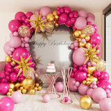 Hot Pink Balloon Garland Arch Kit,127Pcs Hot Pink Macaron Pink Gold Balloon For Graduation Baby Shower Birthday Wedding Gender Reveal Party Decorations