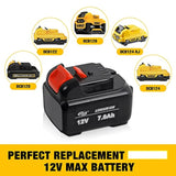 Dsanke Replacement For Dewalt 12V Lithium Ion Battery, 7000Mah Replace For Dewalt Dcb120 Dcb123 Dcb127 12-Volt Max Lithium-Ion Battery, Higher Capacity Suit All Dewalt 12V Power Tools
