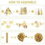 White and Gold Birthday Decoration Kit: Elegant Party Decor Set