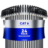 Maximm Cat 6 Ethernet Cable 1 Ft, (24-Pack) Cat6 Cable, LAN Cable, Internet Ca