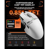 A980Promax Wireless Gaming Mouse-4K/8K Polling-30K Dpi Optical Sensor-0.85' Tft Color Display-Magnesium Alloy Buttons-2.4G Wireless/Bt/Usb Connectivity-Nano Receiver Included