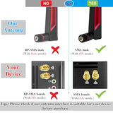 2Pcs 12Dbi Dual Band Wifi Antenna 2.4Ghz 5.8Ghz Sma Male Wi-Fi Antennas High Gain Universal For Wireless Network Card Security Ip Camera Wifi Router Hotspot Desktop Pc Repeater