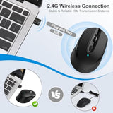Wireless Mouse, 2.4G Silent Cordless Mouse For Laptop, Mouse With 6 Buttons An