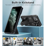 For Iphone 11 Pro-Max Case: Military Grade Drop & Shock Protection Cell Phone Cover With Kickstand & Slide | Rugged Protective Bumper Textured (Black)