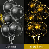 30-Pack LED Bobo Balloons with Warm String Lights Clear Glow Party Decor