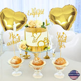 Gold & White Engagement Party Decor Set β Balloons, Banners, Sashes and More (248 Pcs)
