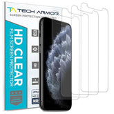 Tech Armor HD Clear Film Screen Protector Designed for Apple iPhone 11 Pro Max, XS Max 6.5 Inch 4 Pack 2019