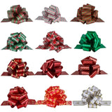 12Pcs Christmas Gift Wrap Bows With Ribbon 5Inch For Xmas Wrapping, Christmas Decorations, Florist Wrap (12Pcs)