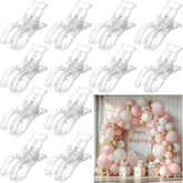 12 Pack Large Balloon Arch Clips, Transparent Spring Clamps For Backdrop, 3.5'' Heavy Duty Plastic Clip For Balloon Arch Kit Birthday Decoration Beach Towels Crafts Photography, Clear