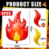 18pcs Fire Truck & Flame Balloons for Firefighter Birthday or Campfire Theme Party Decor