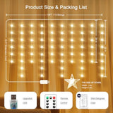 Star Curtain Lights Hanging Star Light For Window 70 Stars String Lights For Wall Décor Usb Plug In 8 Modes Twinkle Fair