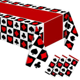 3 Pcs Casino Theme Party Decorations Poker Tablecloth Poker Plastic Disposable Table Cover Casino Theme Tablecloth For Game Birthday Playing Card Party Picnic Supplies, 51 X 108 Inch (Plaid)