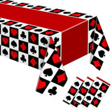 3 Pcs Casino Theme Party Decorations Poker Tablecloth Poker Plastic Disposable Table Cover Casino Theme Tablecloth For Game Birthday Playing Card Party Picnic Supplies, 51 X 108 Inch (Plaid)