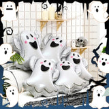 12Pcs 30" Halloween Ghost Foil Balloons - White Ghost Party Decorations for Birthday & Shower