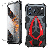 Armor Phone Case for iPhone 17 Pro Max Military Grade Cover 360 Full Protection Heavy Duty Hybrid Metal Bumper Built-in Silicone Shockproof with
