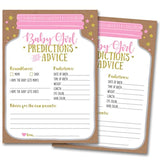 Baby Shower Advice Cards, Baby Prediction Cards, Girl Baby Shower Decorations, Babyshower Games For Girls, Mason Jar Design (Set Of 50)