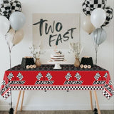 4 Pcs Racing Car Tablecloths - Rectangular Checkered Road Table Cloths For Race Car Party Supplies Boys Baby Shower, 51 X 86''