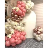 Retro Blush Pink Party Balloons, 60Pcs 12Inch Dusty Pink Metallic Chrome Rose Gold Balloons Beige Blush Latex Balloons For Birthday Wedding Baby Shower Party Decoration