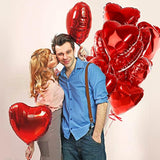 Heart Shaped Foil Balloons For Valentines Day Party Decorations - Pack