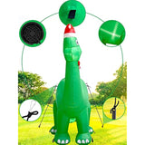 7Ft Christmas Inflatables Outdoor Decorations Dinosaur With Elk Elf Santa Claus Blow Up Yard Decorations With Built-In L