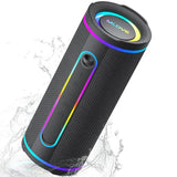E80 Speakers Bluetooth Wireless, Portable Bluetooth Speaker with Aux Input, Micro SD Card Slot, Bass Up, TWS, RGB Lights, IPX7 Waterproof, BT5.4 for