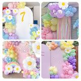 182Pcs Pastel Balloon Garland Kit Daisy Balloon Garland Arch Kit Pastel Balloon Arch With 260 Balloons And Flower Balloons For Birthday Wedding Party
